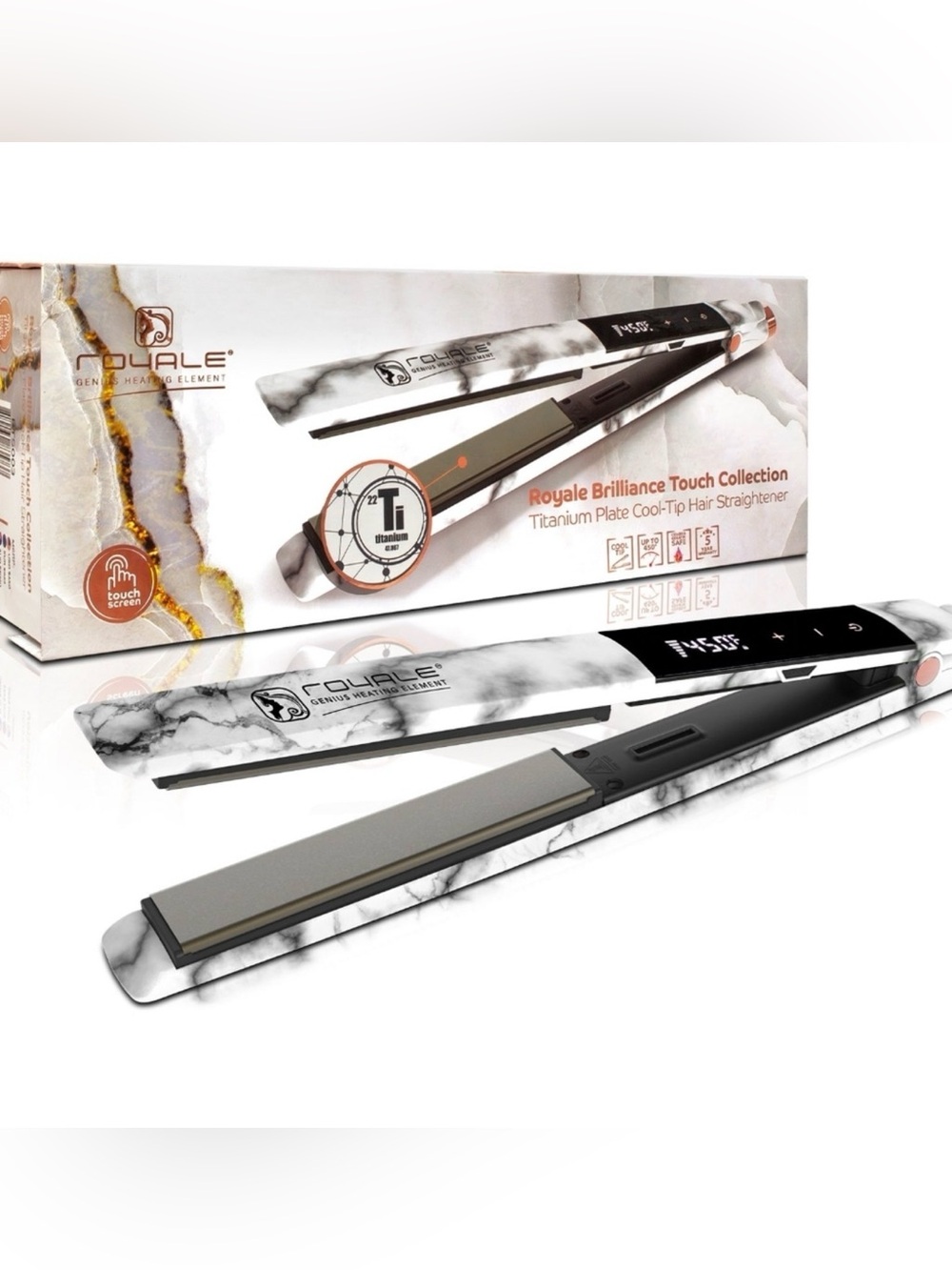 🖤NEW Royale Brilliance Marble Titanium Flat Iron - White Marble🖤